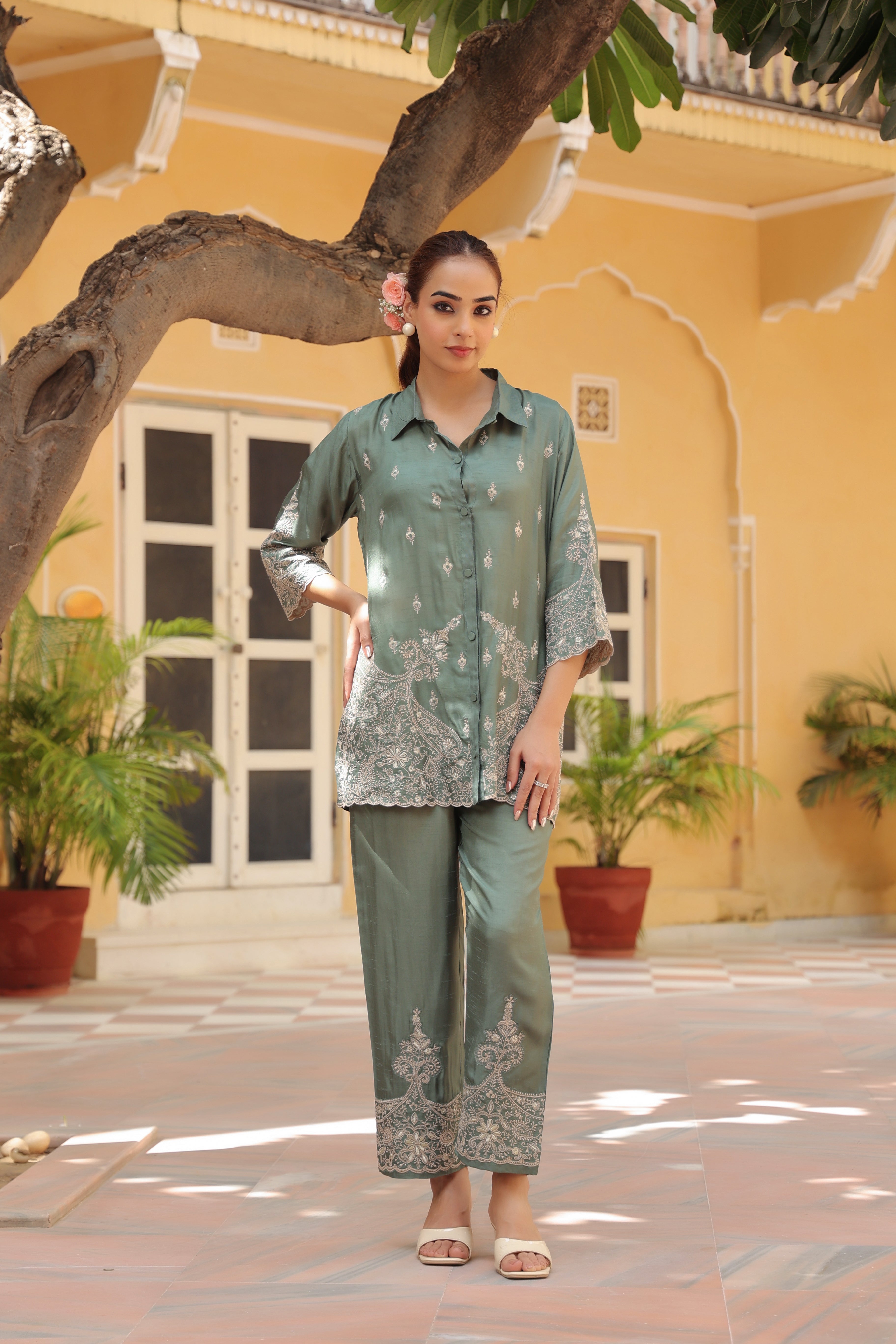 Women Embroidered Co-ord Set