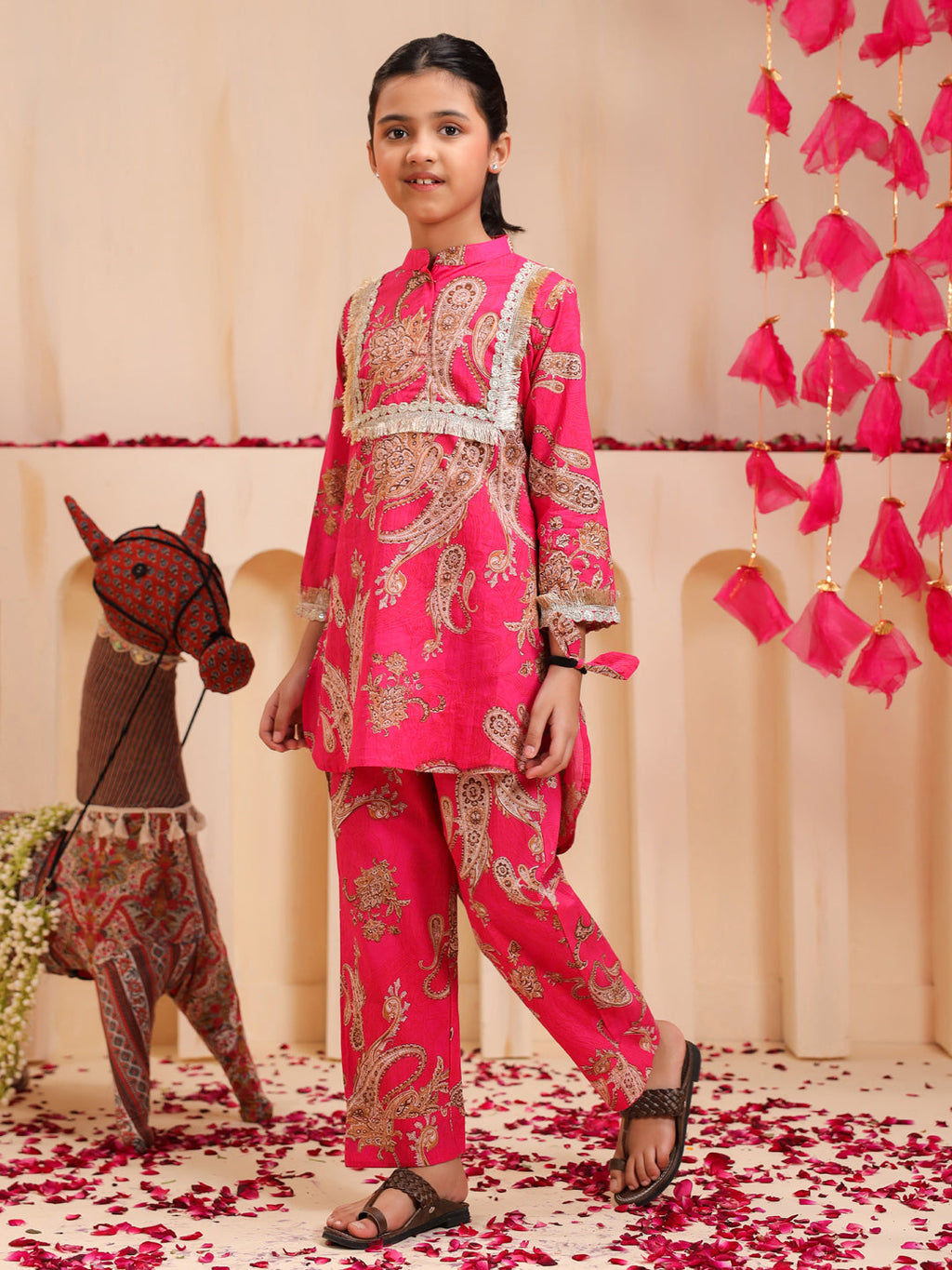 Girls Ethnic Motifs Printed Cord Set
